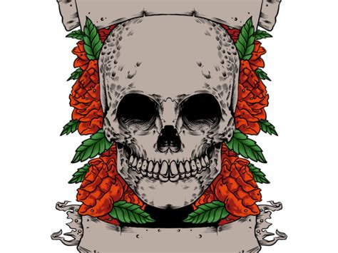 skull rose buy t shirt designs
