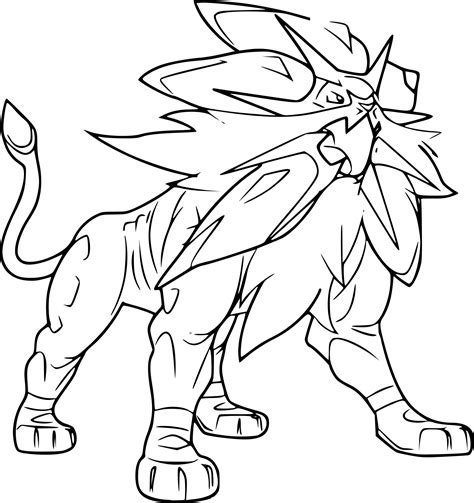 Solgaleo Pokemon coloring page - free printable coloring pages on