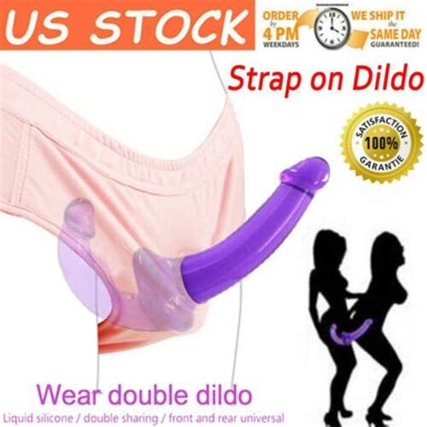 Jelly Double Ended Dildo Strapless Strap On Anal G Spot Women Lesbian