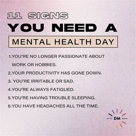 11 Signs You Need A Mental Health Day Dear Media
