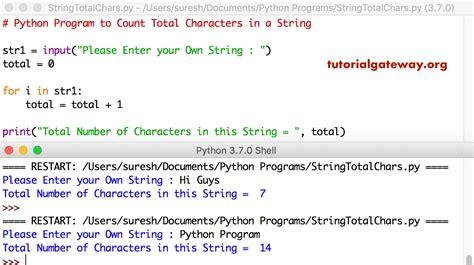 Python Program To Count Total Characters In A String