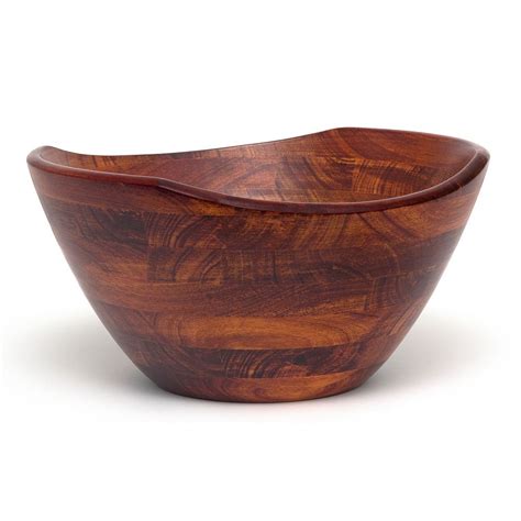 Lipper Wavy 12 In Acacia Wood Serving Bowl Wood Serving Bowl