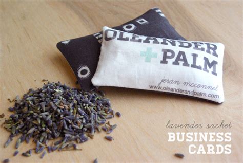 Lavender Sachet Business Cards Oleander Palm