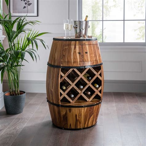 Large Barrel Wine Holder | Wooden Wine Holder | Modern Wine Holder