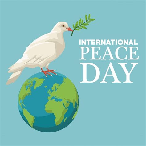 Cartel De Color Día Internacional De La Paz Vector Premium