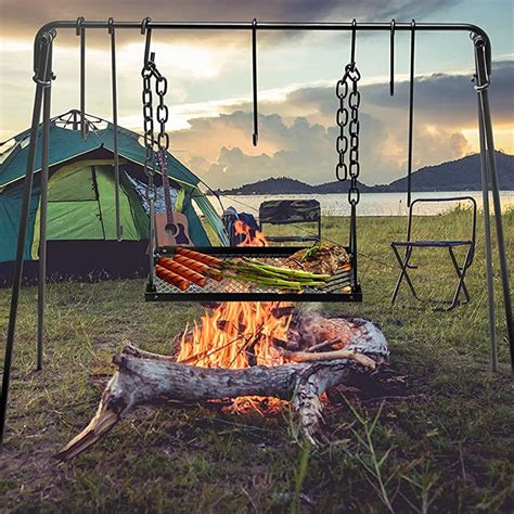 Grill Swing Campfire Cooking Stand With Bbq Grillcamp Kitchen Table
