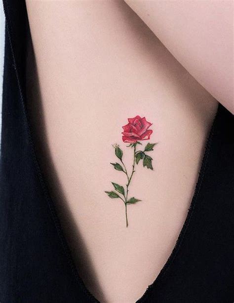 30 Delicate Flower Tattoo Ideas Rose Rib Tattoos Delicate Flower