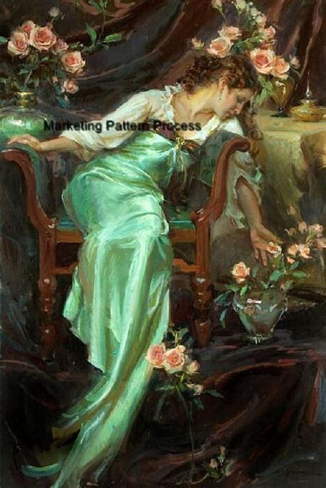 Green Elegance Victorian Woman Digital By Beadedbirdxstitch Art