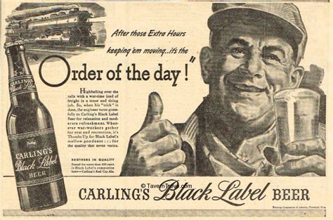 Item 77597 1942 Carlings Black Label Beer Paper Ad