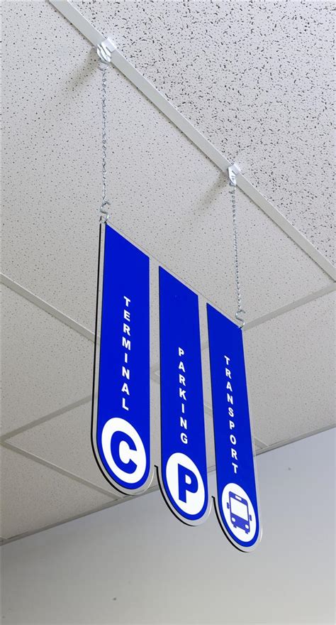 Ceiling Hanging Directional Signage Made Of Durable Acrylic