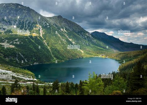Morskie Oko Lake In Zakopane Carpathian Mountains In Poland Eastern