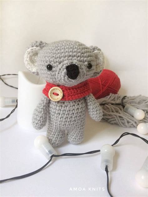 Crocheted Koala Knit Koala Crochet Toy Knit Toy Etsy