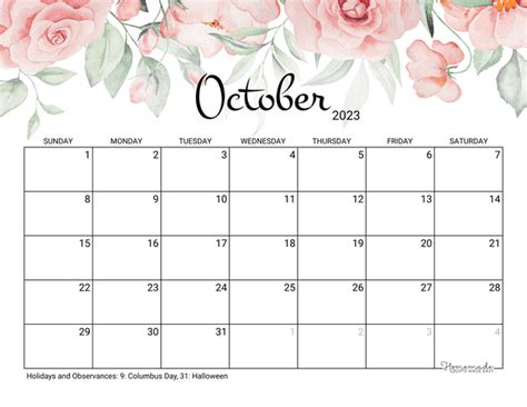October 2023 And 2024 Calendars Free Printable With Holidays