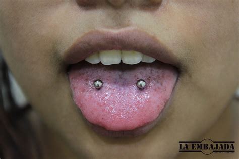 Surface Tongue Piercing Piercing Surfacepiercing Tonguepiercing
