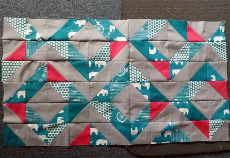 Milly Made It Teal And Pink Hst Baby Quilt