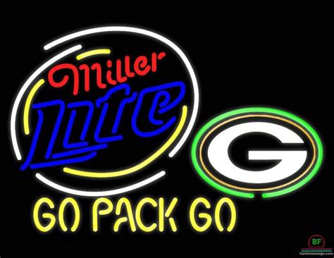 Miller Lite Green Bay Packers Neon Sign Nfl Teams Neon Light Neon