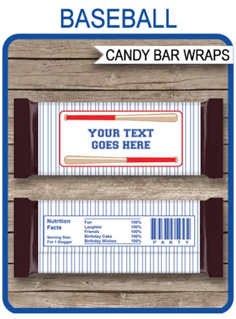 baseball hershey candy bar wrappers personalized candy bars