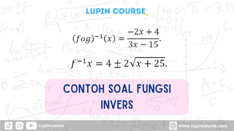 Kumpulan Contoh Soal Fungsi Invers Penyelesaiannya