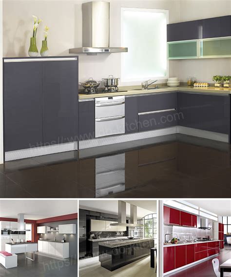 High Gloss Grey Kitchen Cabinets