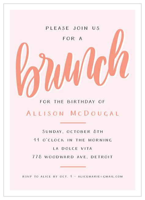 Free Fill In Printable Brunch Invites Templates

