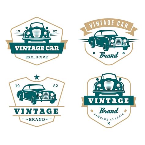 Free Vector Vintage Style Car Logo Collection