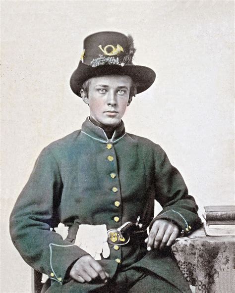Photo Print Fantastic Tinted Portrait Young Union Soldier Hardee Hat