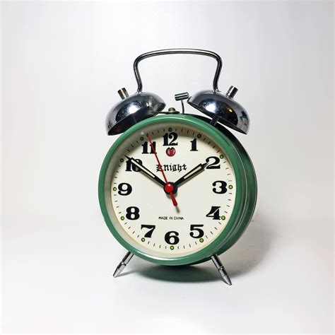 Vintage Metal Traditional Alarm Clock 1960s Made By Knight Wind Up