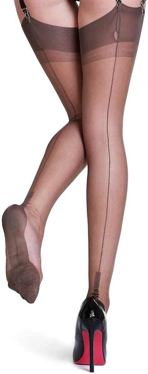 Gio 100 Nylon Cuban Fullfully Fashioned Stockings At Amazon Womens
