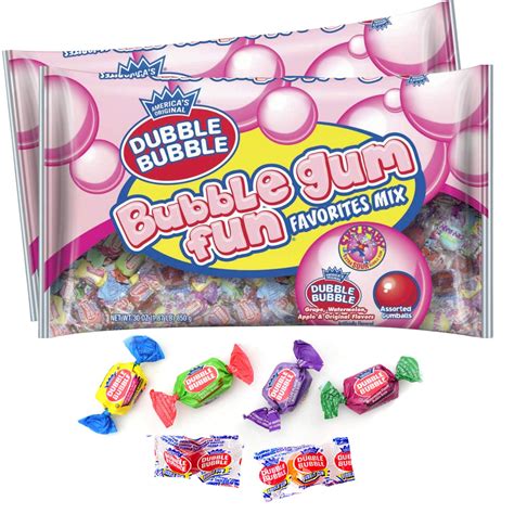 Dubble Bubble Gum Fun Favorites Mix Individually Wrapped Gumballs And