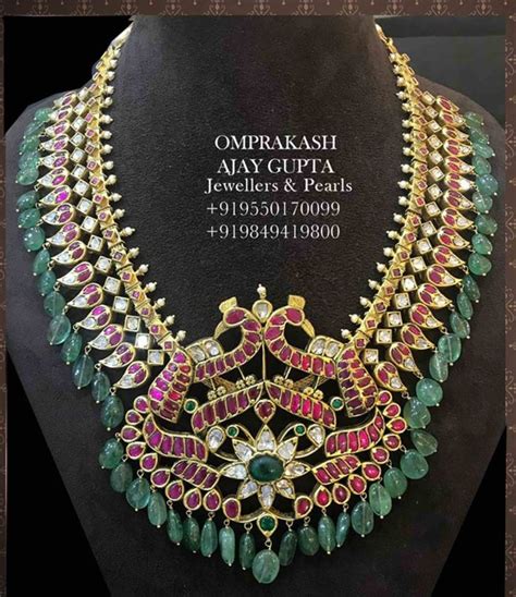 Antique Kundan Necklace With Peacock Pendant Indian Jewellery Designs