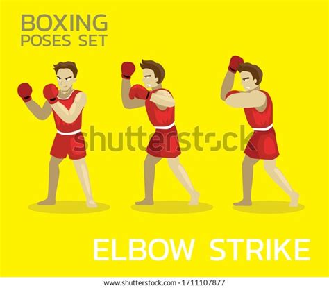 Elbow Strike Manga Boxing Poses Set Stock Vector Royalty Free