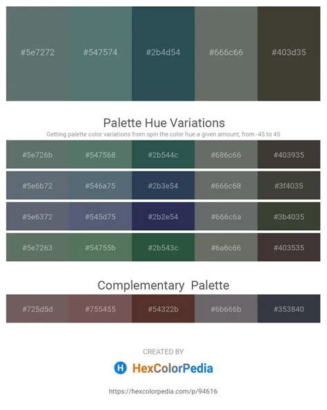 16076 Slate Gray Color Schemes Hexcolorpedia