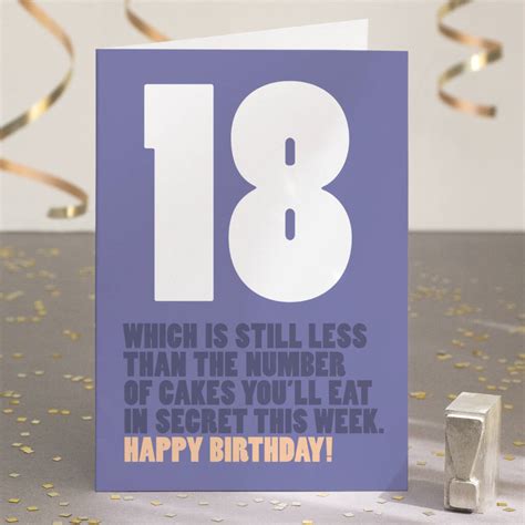 Funny 18th Birthday Card For Cake Scoffers By Wordplay Design