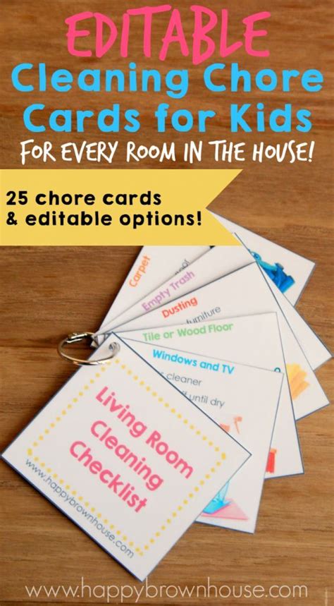 These Cleaning Chore Cards For Kids Include Everything Needed To Clean