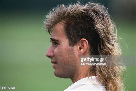 Portrait Of American Tennis Player Andre Agassi With Distictive