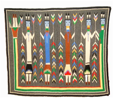 Mid Century Navajo Yei Rug Second Shout Out Native American Rugs