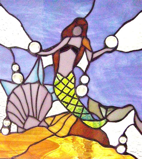Stained Glass Mermaid Panel With Shells In The Gallery 50 Bridgeton Nj From 8 1 To 8 31 She