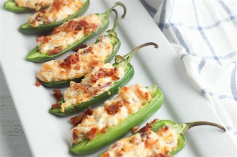 Baked Jalapeno Poppers With Cream Cheese Cheddar And Bacon