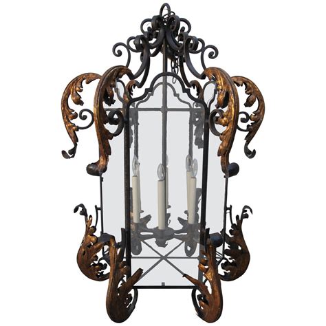 Monumental Hand Wrought Iron Lantern For Sale At 1stdibs