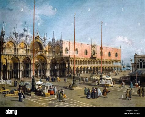 Canaletto Painting St Mark S Square Venice Piazza San Marco Venezia