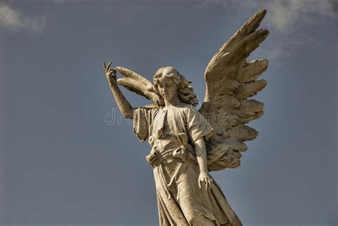 Winged Angel Statue Stock Image Image Of Angel Clouds 97412719