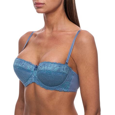Strapless Push Up Bandeau Convertible Lace Sexy Underwire Balconette