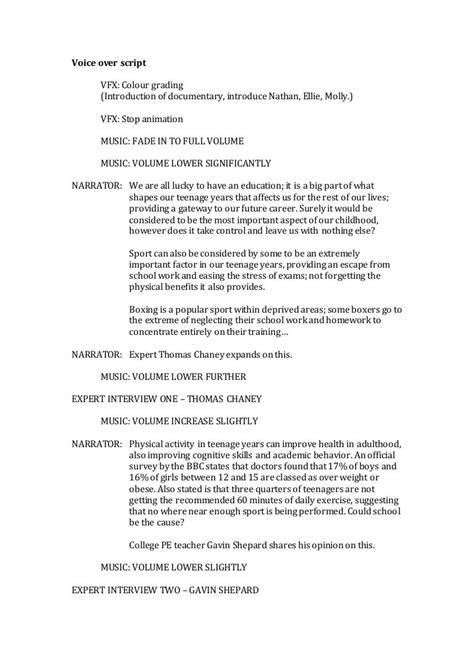 Voice over script
