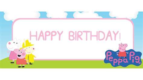 Peppa Pig Happy Birthday Banner Printable Peppa Pig Party