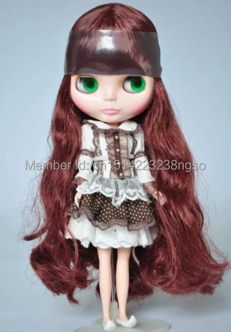 Free Shipping Nude Blyth Doll Brown Hair Big Eye Doll Fashion Doll Suitable For Diy Change