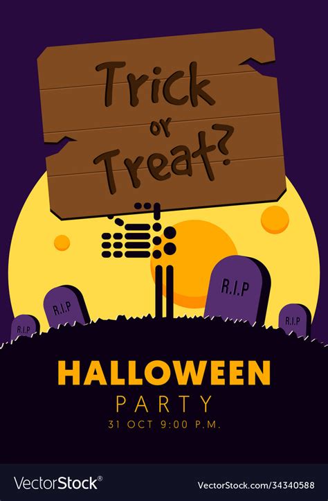 Happy Halloween Party Flyer Template Design Vector Image