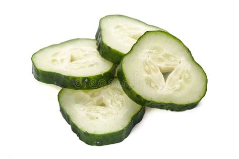 Freshly Sliced Cucumber Stock Photo Image Of Nutritious 34732808