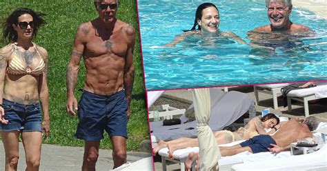 anthony bourdain and asia argento show off amazing abs