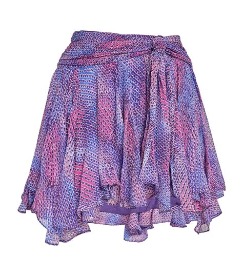 Isabel Marant Purple Silk Atoria Mini Skirt Harrods Uk