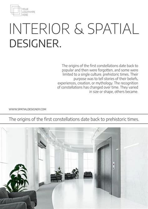 Free Modern Interior And Spatial Designer Poster Template